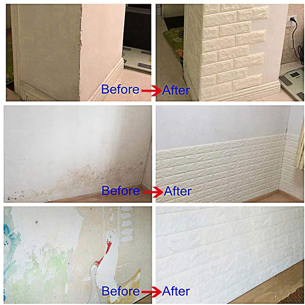 3DBrickWall, триизмерни стикери за стена с тухлен ефект (5 бр.) - Image 2