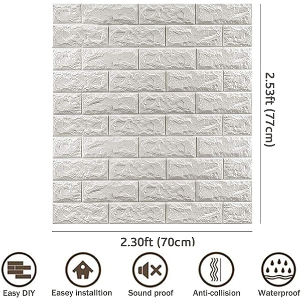3DBrickWall, триизмерни стикери за стена с тухлен ефект (5 бр.) - Image 10