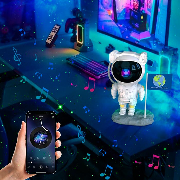 AstronautLamp, нощен проектор с галактически ефект и LED светлина - Image 8