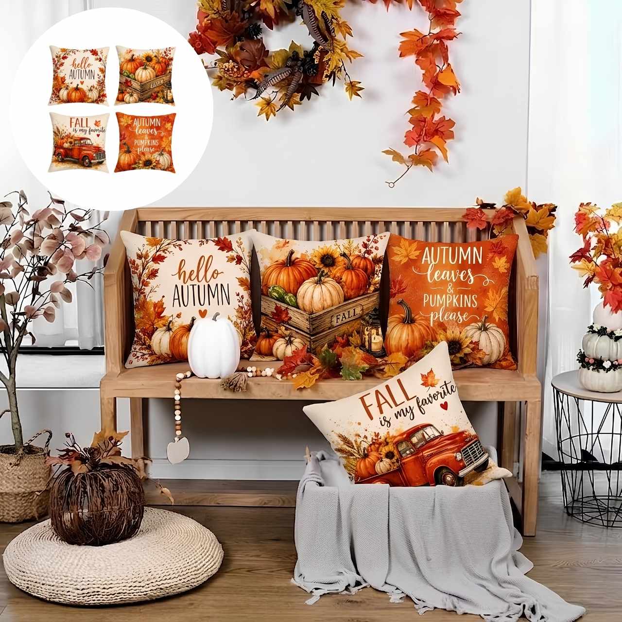 Есенна калъфка за декоративна възглавница, AutumnPillows - Image 8