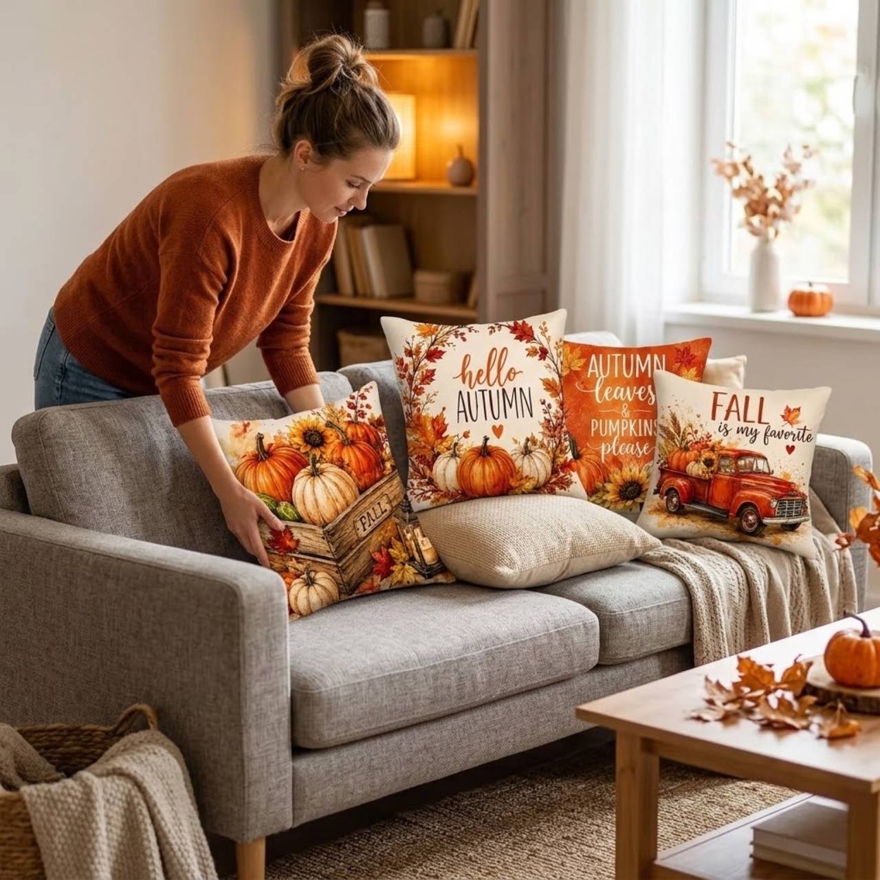 Есенна калъфка за декоративна възглавница, AutumnPillows - Image 9