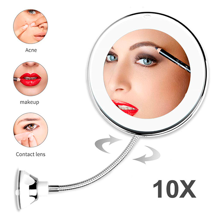 BeautyMirror, огледало с увеличение, мощна LED светлина и гъвкава дръжка - Image 7