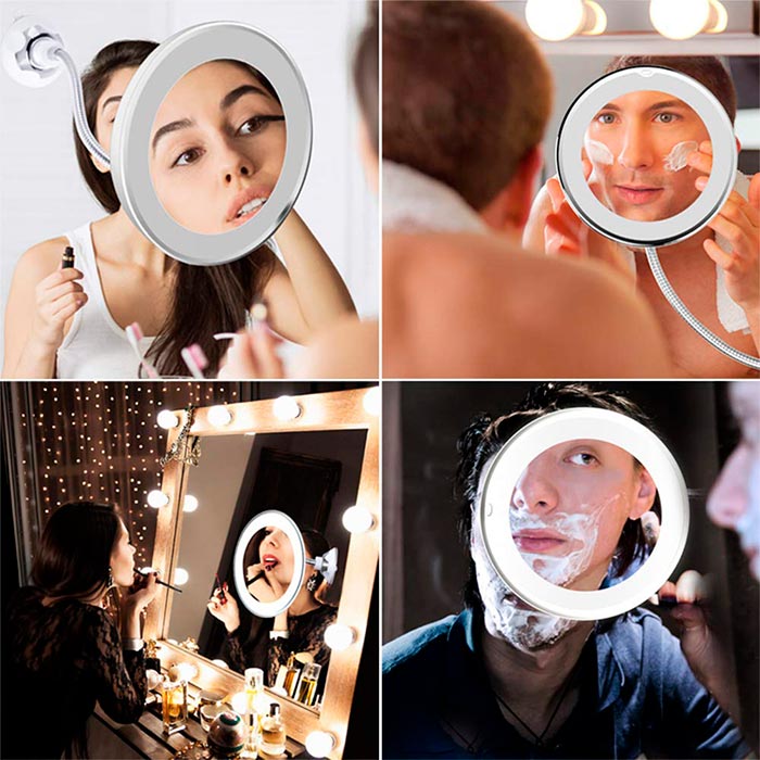 BeautyMirror, огледало с увеличение, мощна LED светлина и гъвкава дръжка - Image 8
