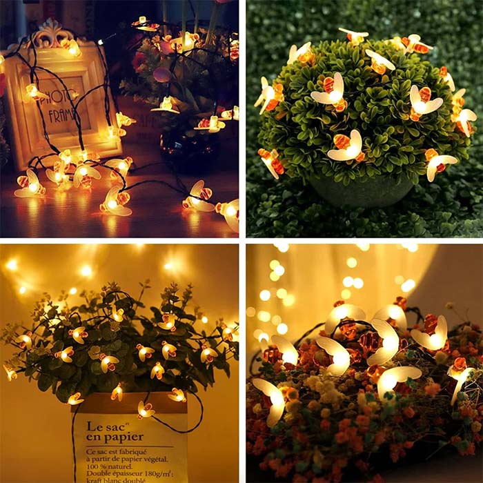 BeeLights, слънчева лампа с 30 светодиодни лампички във формата на пчели - Image 6