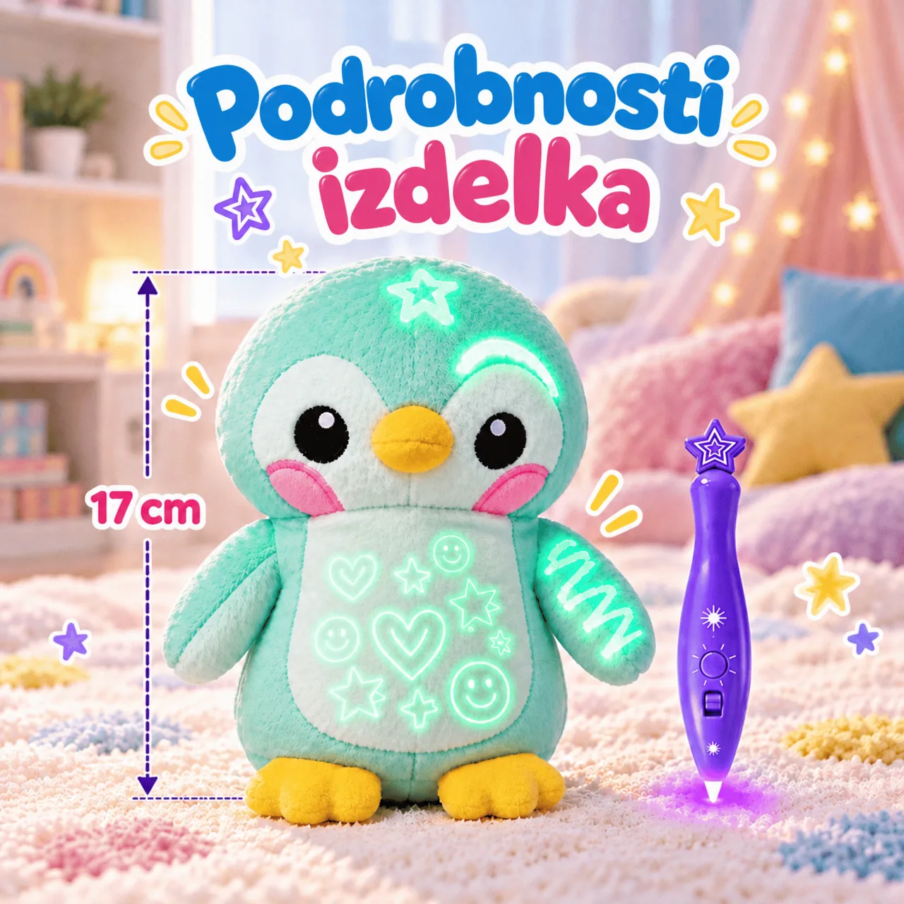 Светещ в тъмното плюшен пингвин, BestFriend - Image 3