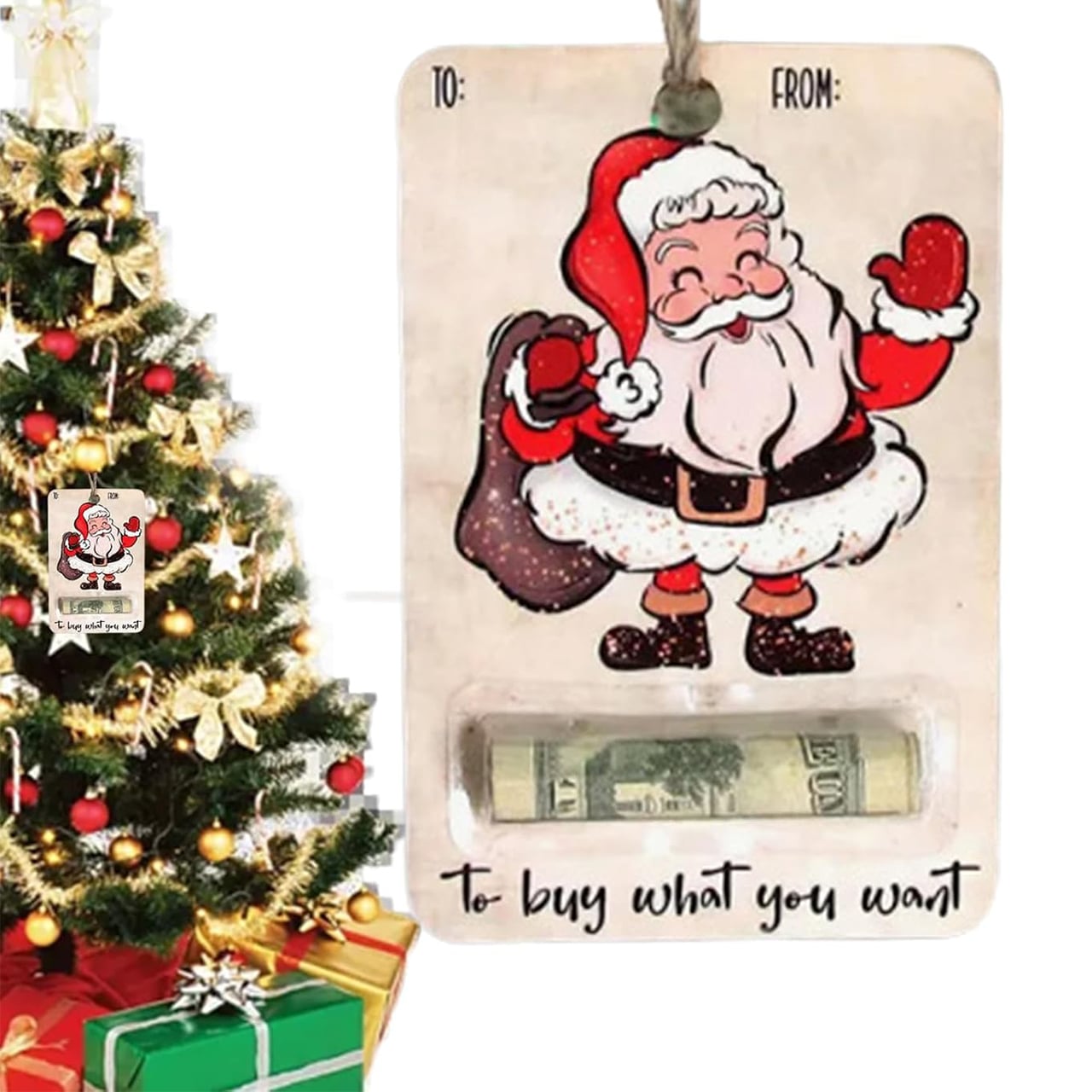 BestGift, коледна картичка с джоб за пари (3 броя) - Image 10