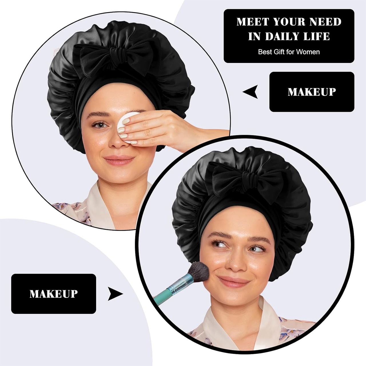 Bonnet, сатенена шапка за сън на косата - Image 5