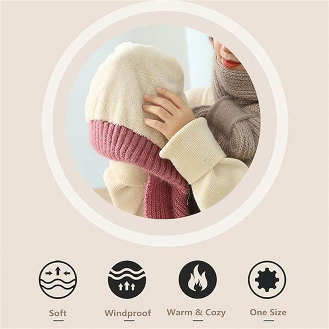 CapScarf, дамска зимна шапка с пришит шал - Image 7