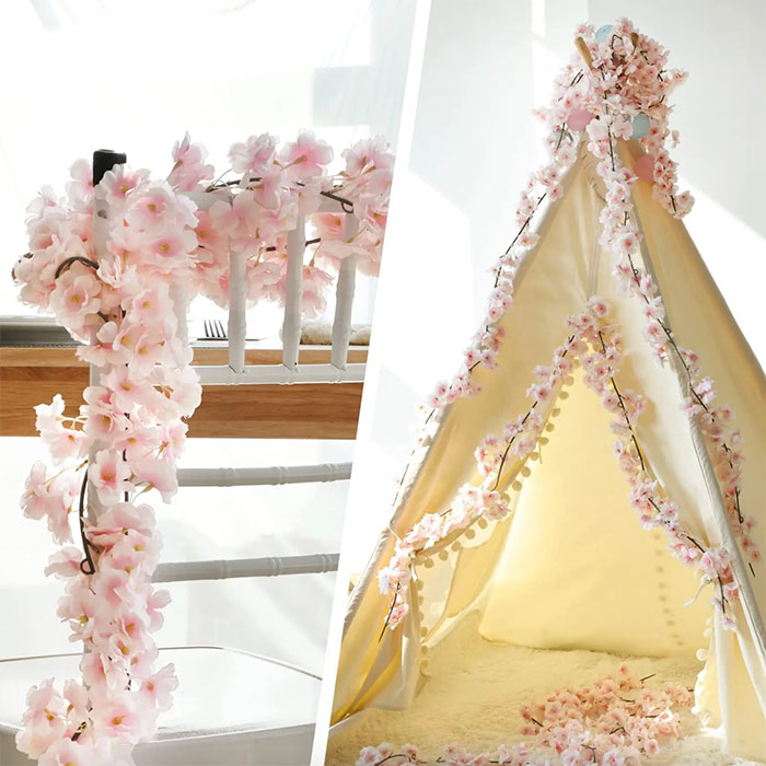 Cherry, изкуствени цветя с вид на естествени цветове от череша (1.8 м) - Image 8