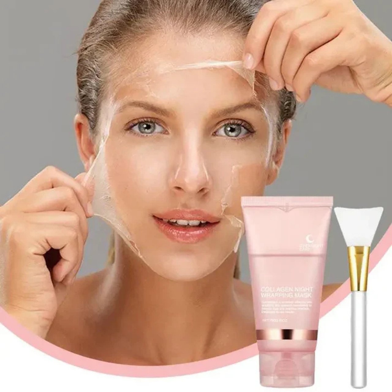 CollagenMask, колагенова нощна отлепваща се маска за лице (1+1 БЕЗПЛАТНО) - Image 7