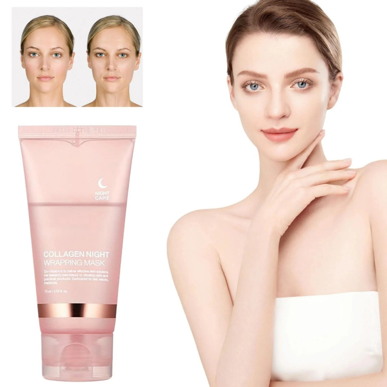 CollagenMask, колагенова нощна отлепваща се маска за лице (1+1 БЕЗПЛАТНО) - Image 6