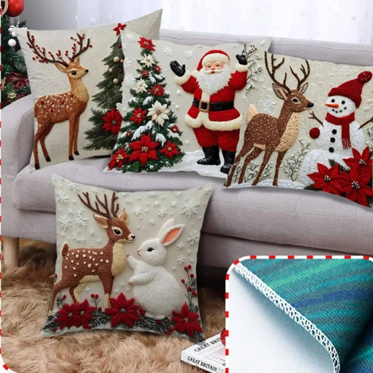 CutePillows, коледни калъфки за възглавници (4 броя) - Image 3