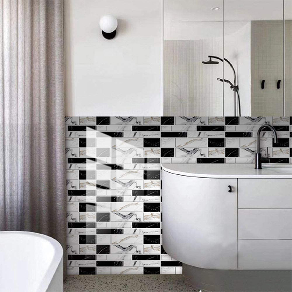 DecorWallpaper, тримерни стикери за стена в имитация на плочки (12 бр.) - Image 3