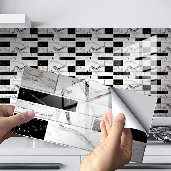 DecorWallpaper, тримерни стикери за стена в имитация на плочки (12 бр.) - Image 4