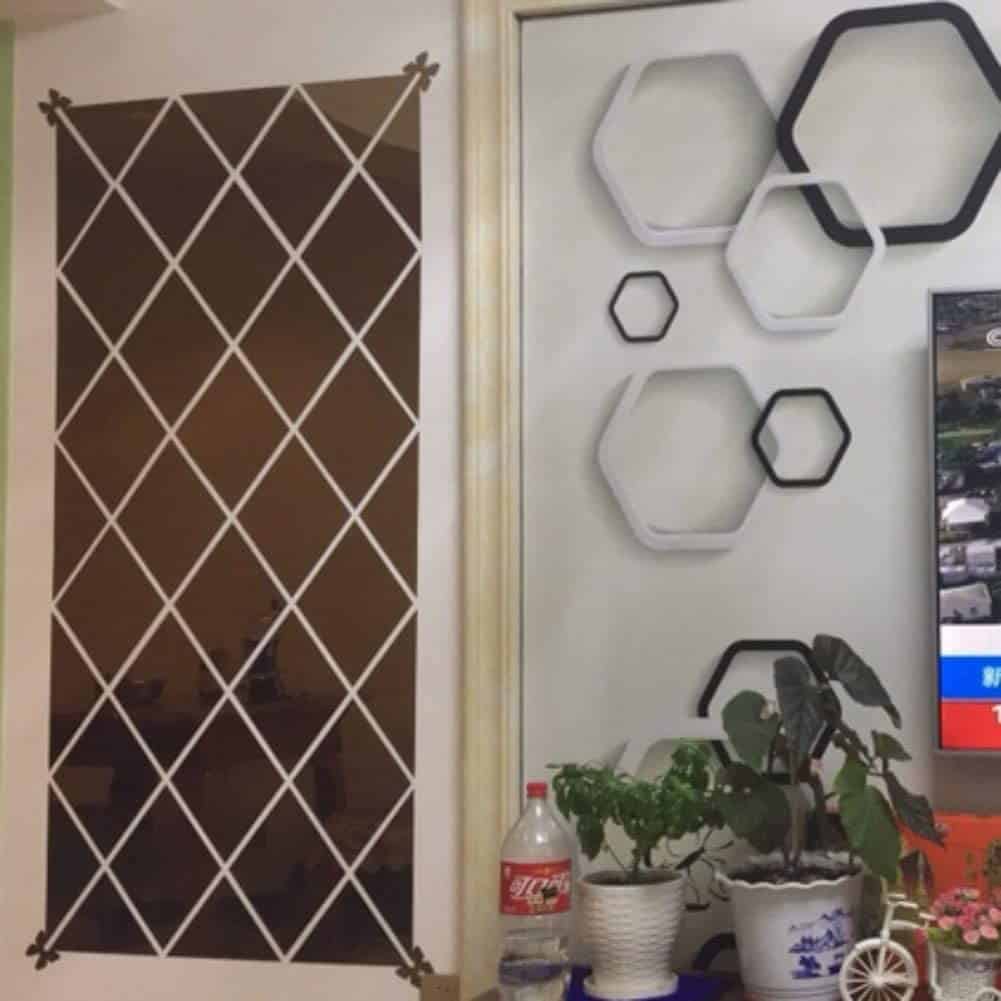 Diamond Mirror, огледални стикери във формата на диамант за осветяване и освежаване на всяка стая (32 бр.) - Image 2