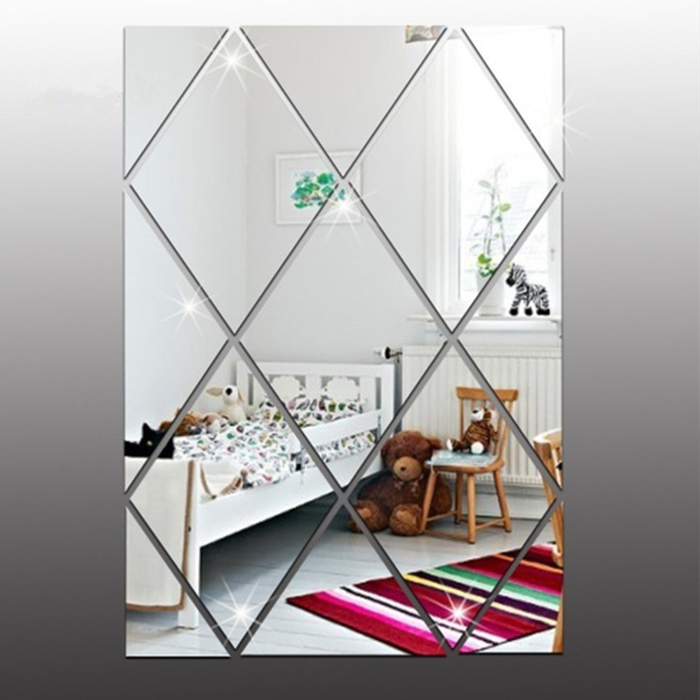 Diamond Mirror, огледални стикери във формата на диамант за осветяване и освежаване на всяка стая (32 бр.) - Image 4