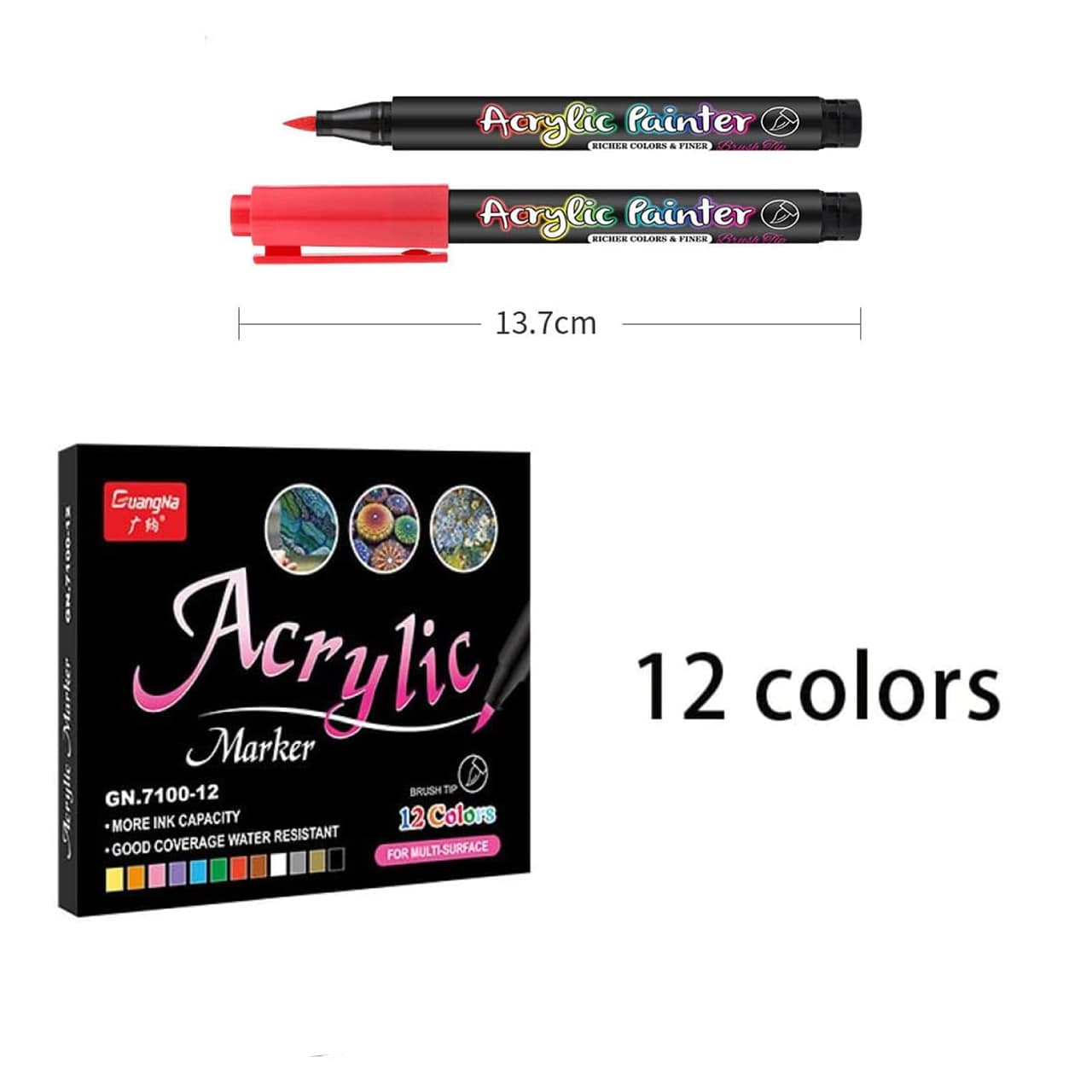 DiyAcrylic, креативен комплект с акрилни маркери, камъчета и дърво - Image 8