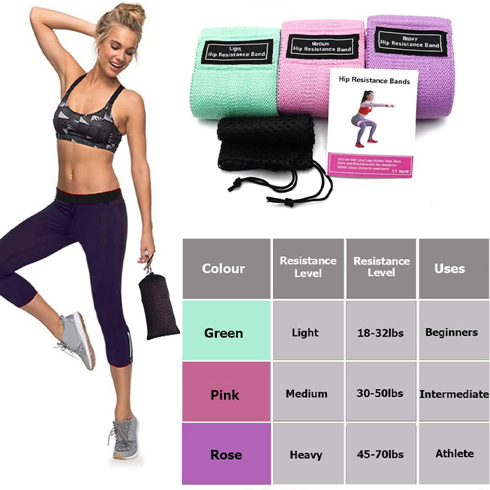 ExerciseBands, 3-частен комплект от еластични ленти за упражнения - Image 8