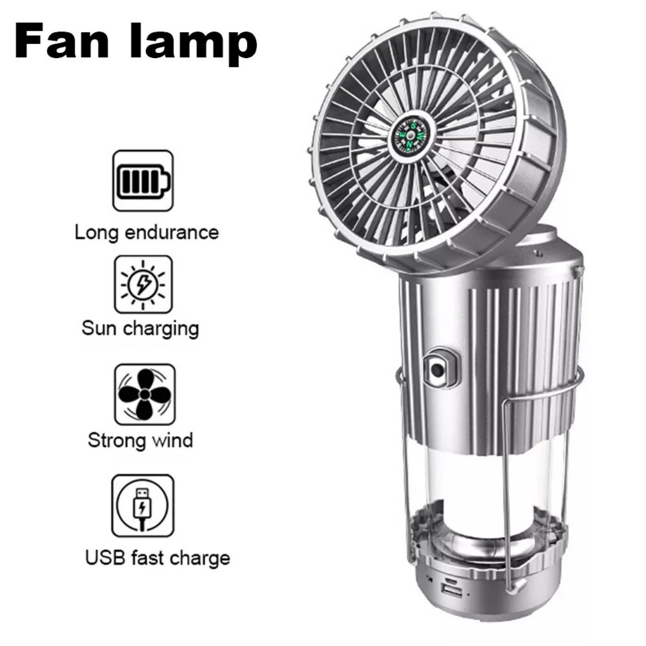 Fan, многофункционален 5 в 1 соларен LED светлинен уред с вентилатор - Image 4