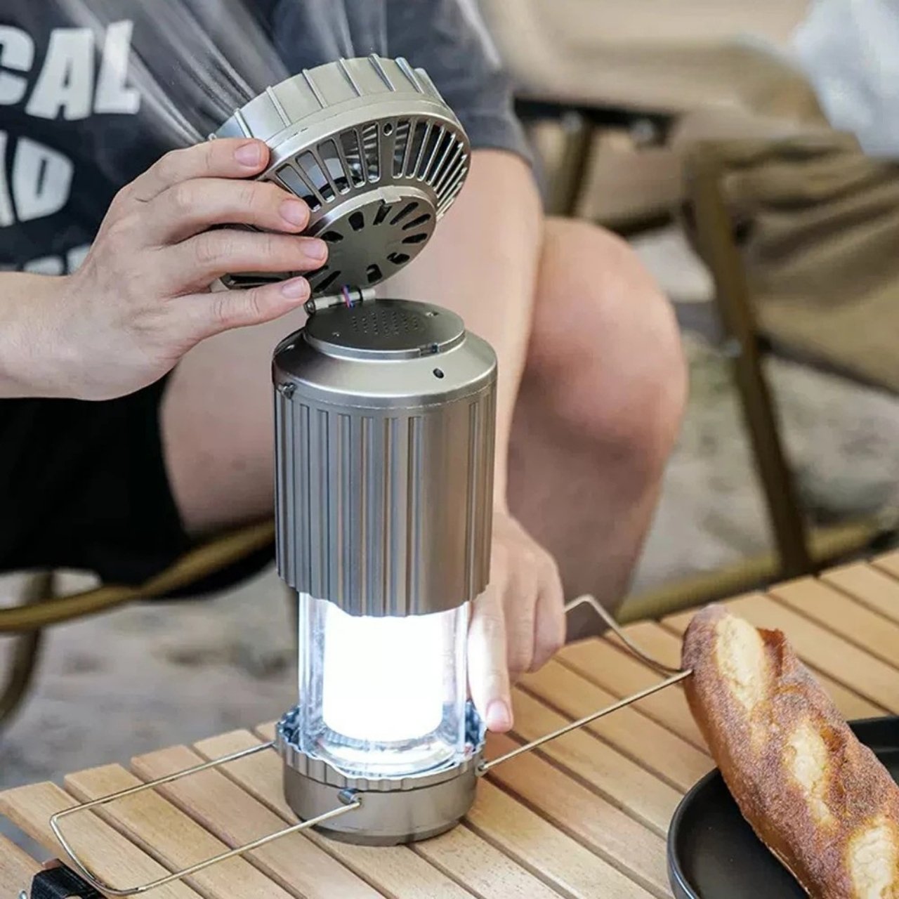 Fan, многофункционален 5 в 1 соларен LED светлинен уред с вентилатор - Image 10