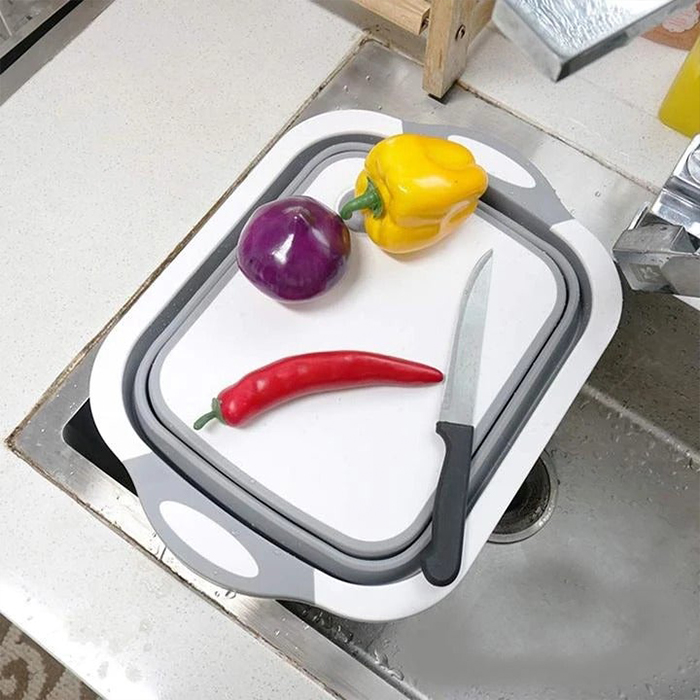 FoldableStrainer, мултифункционална цедка, контейнер за съхранение и дъска за рязане в едно - Image 4