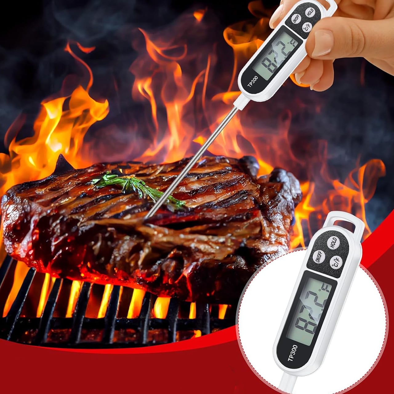 FoodMeter, електронен цифров термометър за измерване на температурата на храни и течности - Image 3