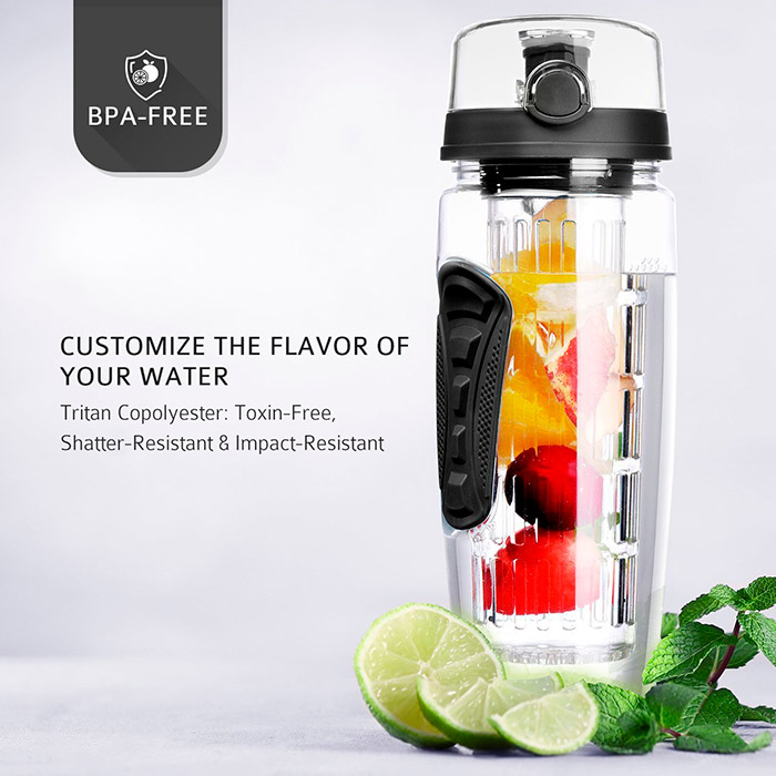 FruitBottle, бутилка за вода с инфузер за плодове, билки или чай (1000 мл) - Image 5