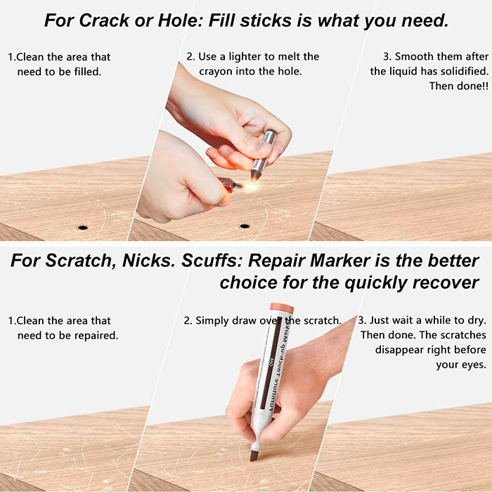 FurnitureMarkers, комплект за отстраняване на драскотини и драскотини - Image 5