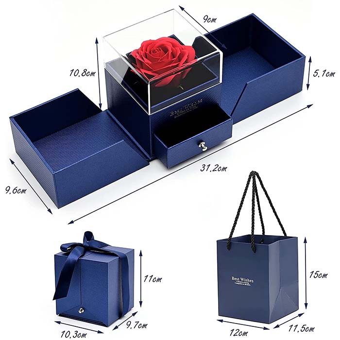 GiftBox, огърлица с подаръчна кутия и красива изкуствена роза - Image 7