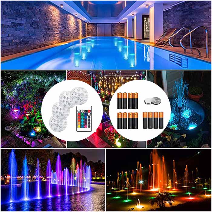 GlowBundle, 4 водоустойчиви LED светлини + комплект батерии - Image 2