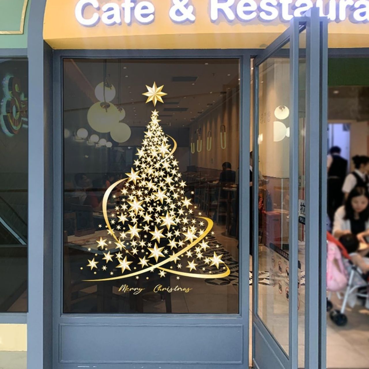 GoldenTree, коледни стикери за прозорци в златно (2 бр.) - Image 1
