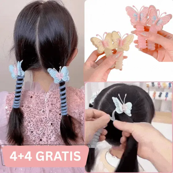 HAIRTIE, Ластици за коса с пеперуди 4+4 БЕЗПЛАТНО - Image 1