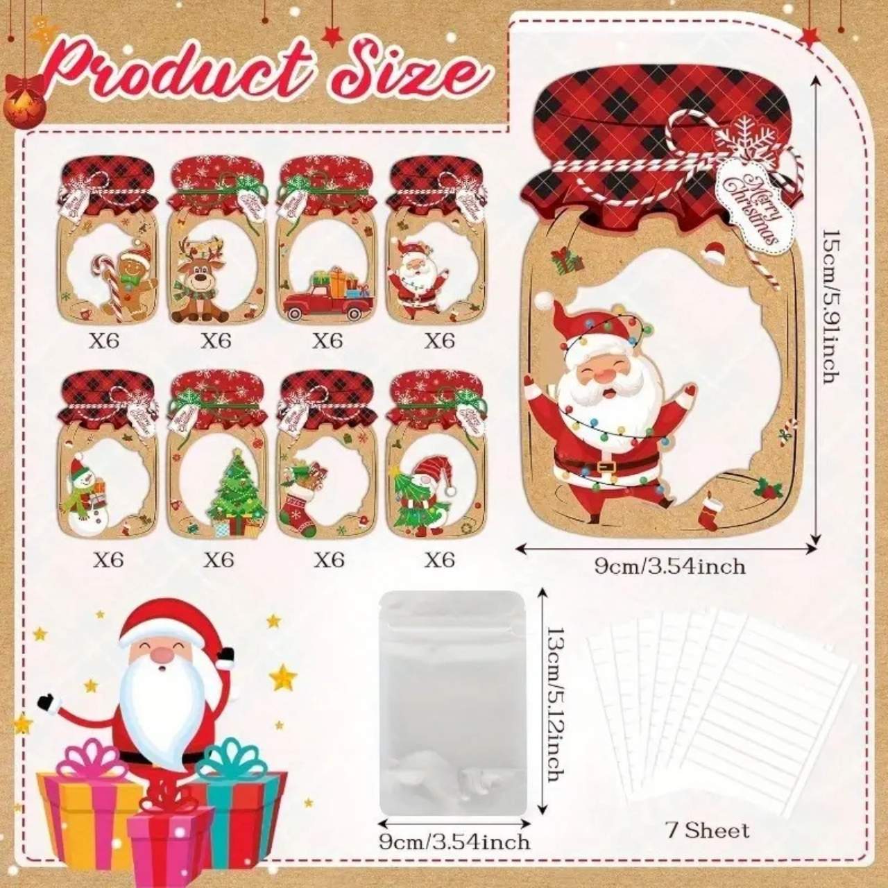 JarGifts, Коледен комплект с картички (48 бр.) - Image 3