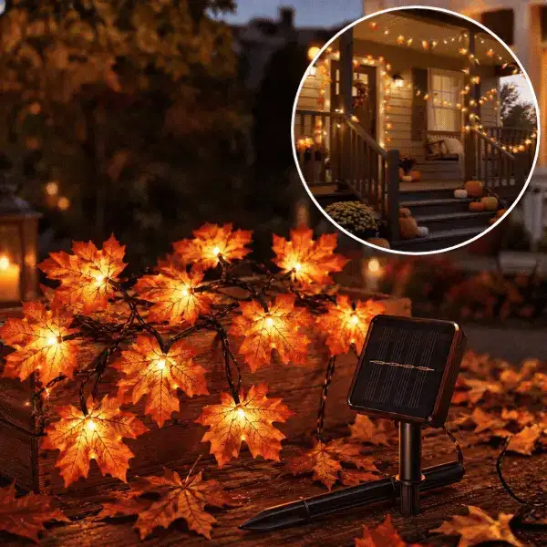 Соларна LED светлинна верига с есенни листа, MapleLeaf - Image 1