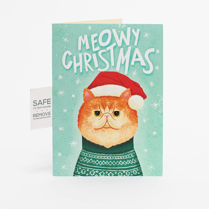 MeowCard, забавна звукова Коледна картичка с котка - Image 6