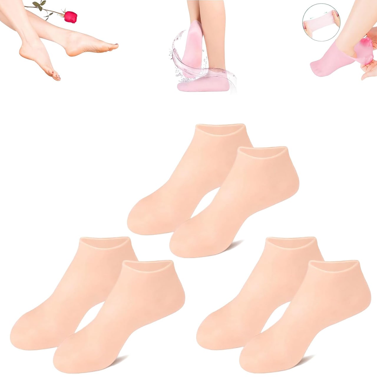 MoistMask, хидратиращи силиконови чорапи за грижа за краката (1+1 БЕЗПЛАТНО ) - Image 10