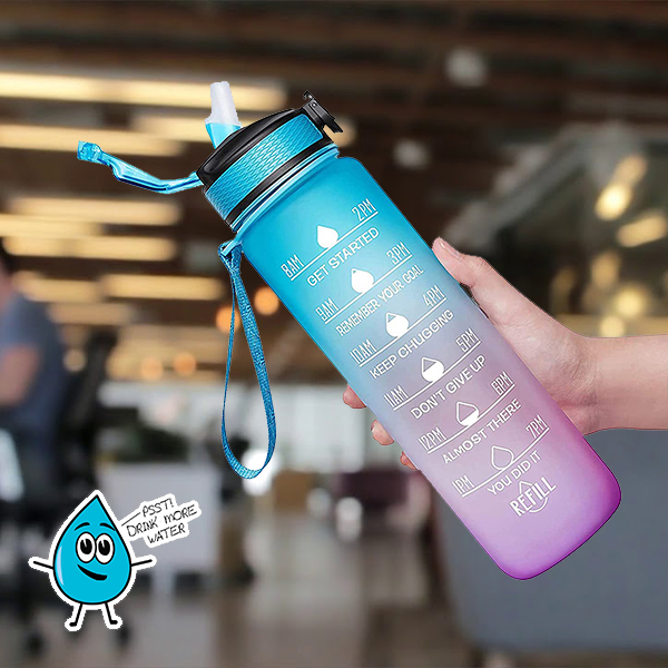 MotivationalBottle, бутилка за вода с мотивационни стихове и времеви маркери (1000 мл) - Image 7