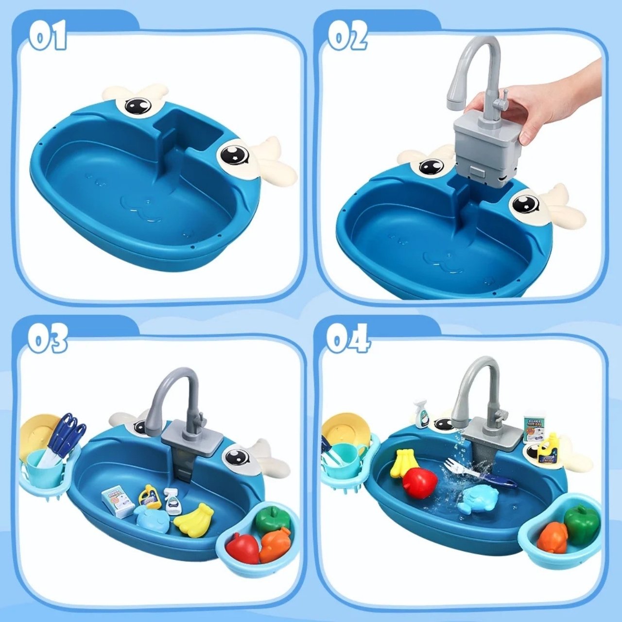 PlaySink, детски кухненски комплект с мивка - Image 5