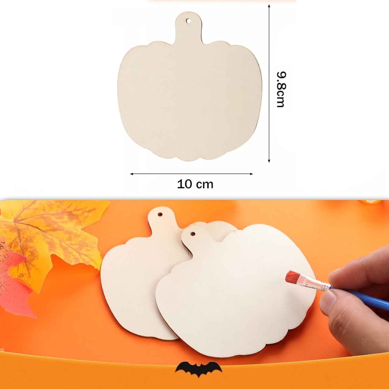 Pumpkins, дървени плочки с форма на тикви, за да създадете свои собствени (10 броя) - Image 7