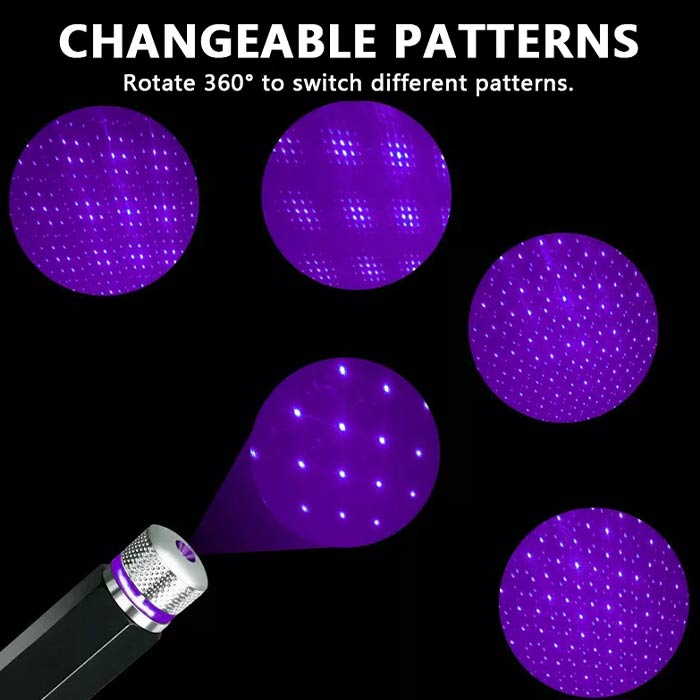 Просто свържете LED светлината към захранването, насочете я към тавана и превключвайте между различни модели, като завъртите върха.
