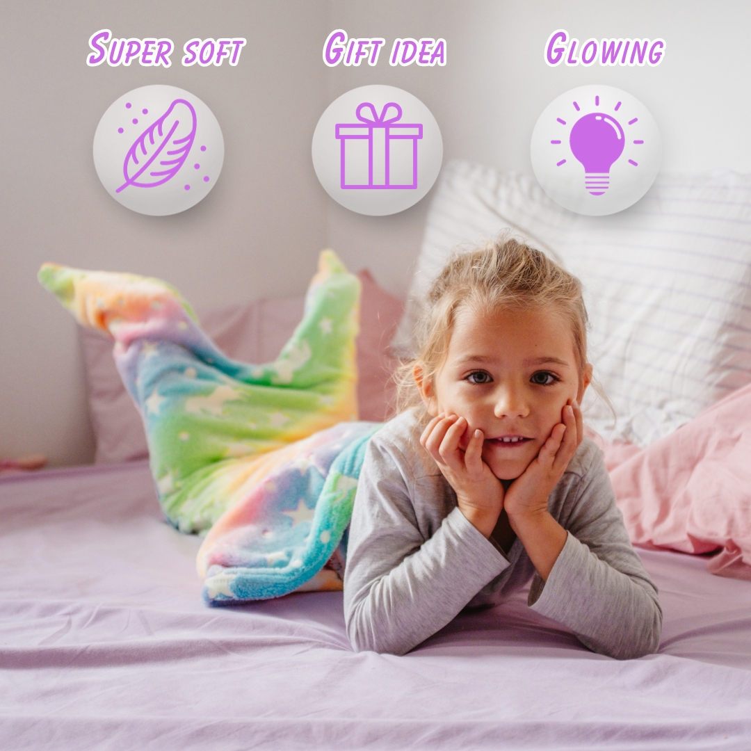 SparkleMermaid, подаръчен комплект с одеяло за момиче и комплект за създаване на диаманти и стикери БЕЗПЛАТНО - Image 7