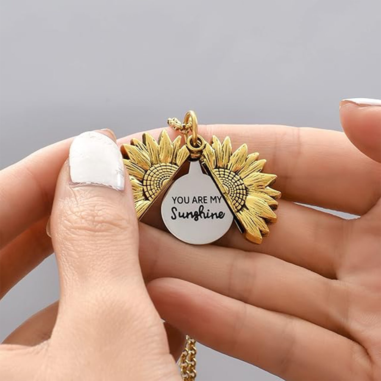 SunNecklace, огърлица с мотив на слънчоглед и сладък надпис - Image 9