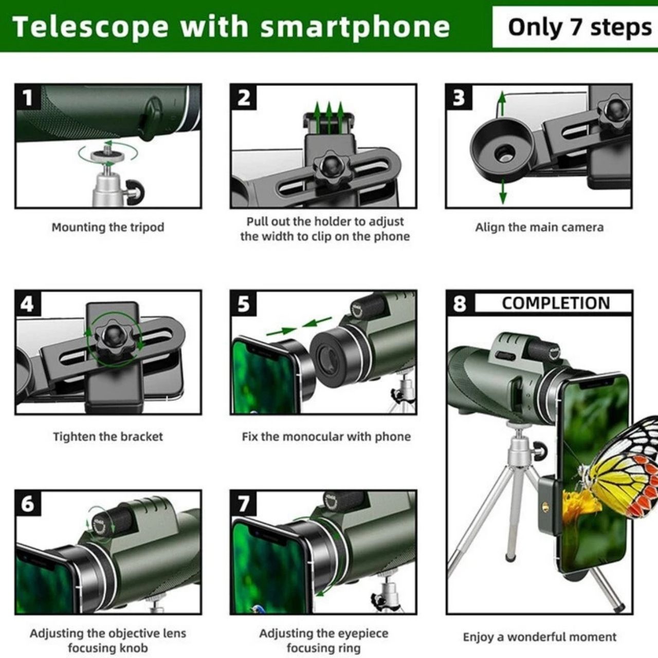 Телескоп, монокулярен наблюдателен телескоп - Image 5