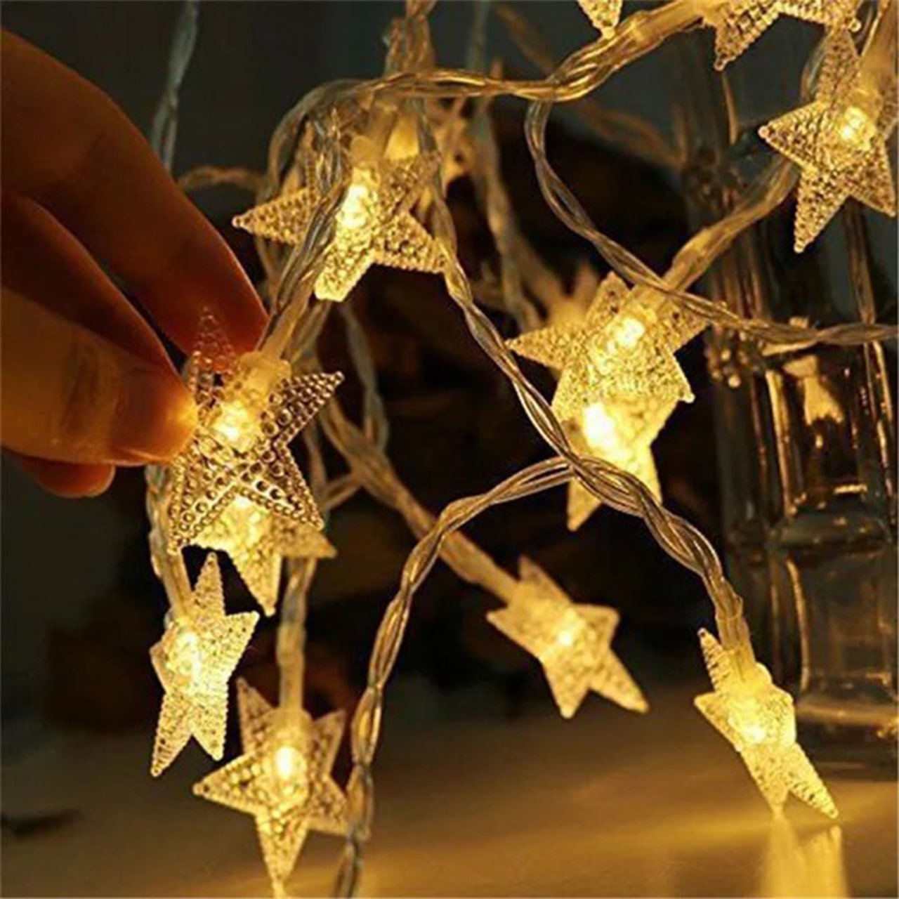 Twinkles, светлинна верига с лампички с форма на звезда (6 м) - Image 1