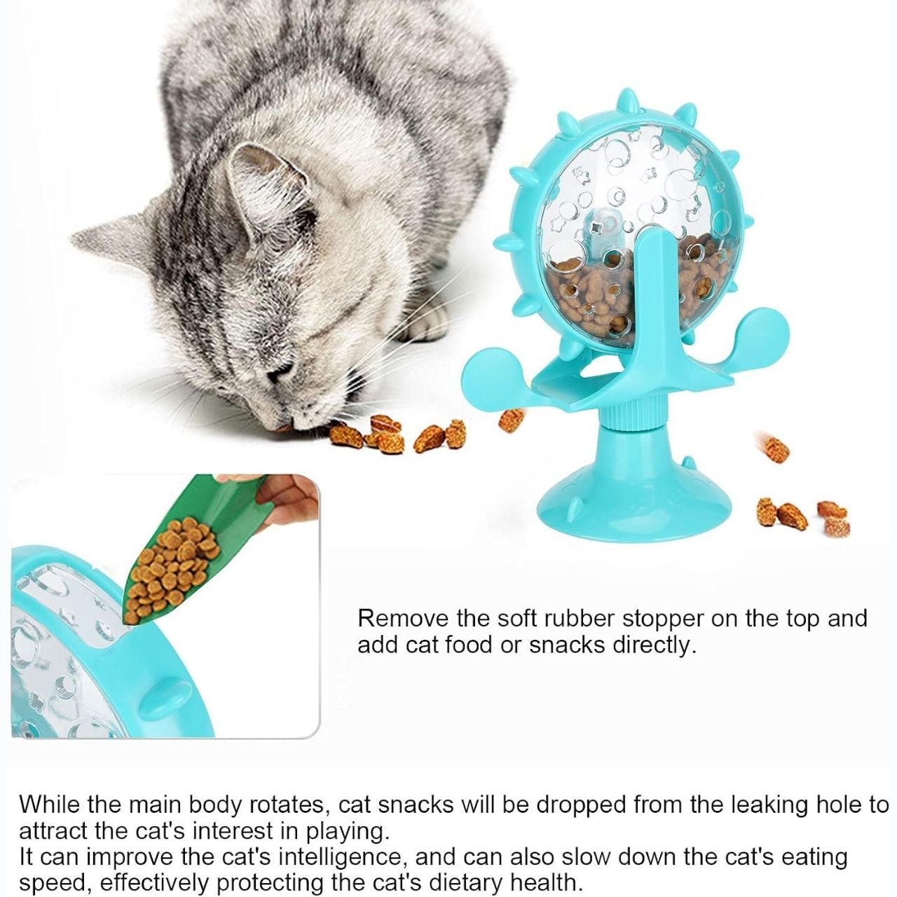 WheelToy, интерактивна въртяща се играчка за храна за котки и кучета - Image 5