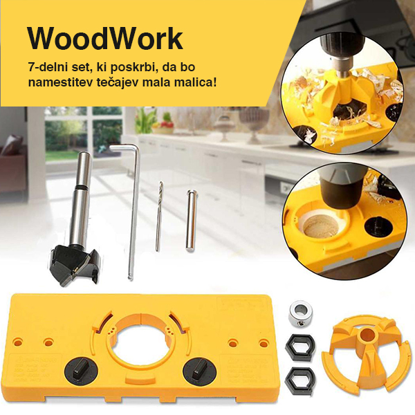 WoodWork, 7-частен комплект инструменти за монтаж на панти (35 мм) - Image 8